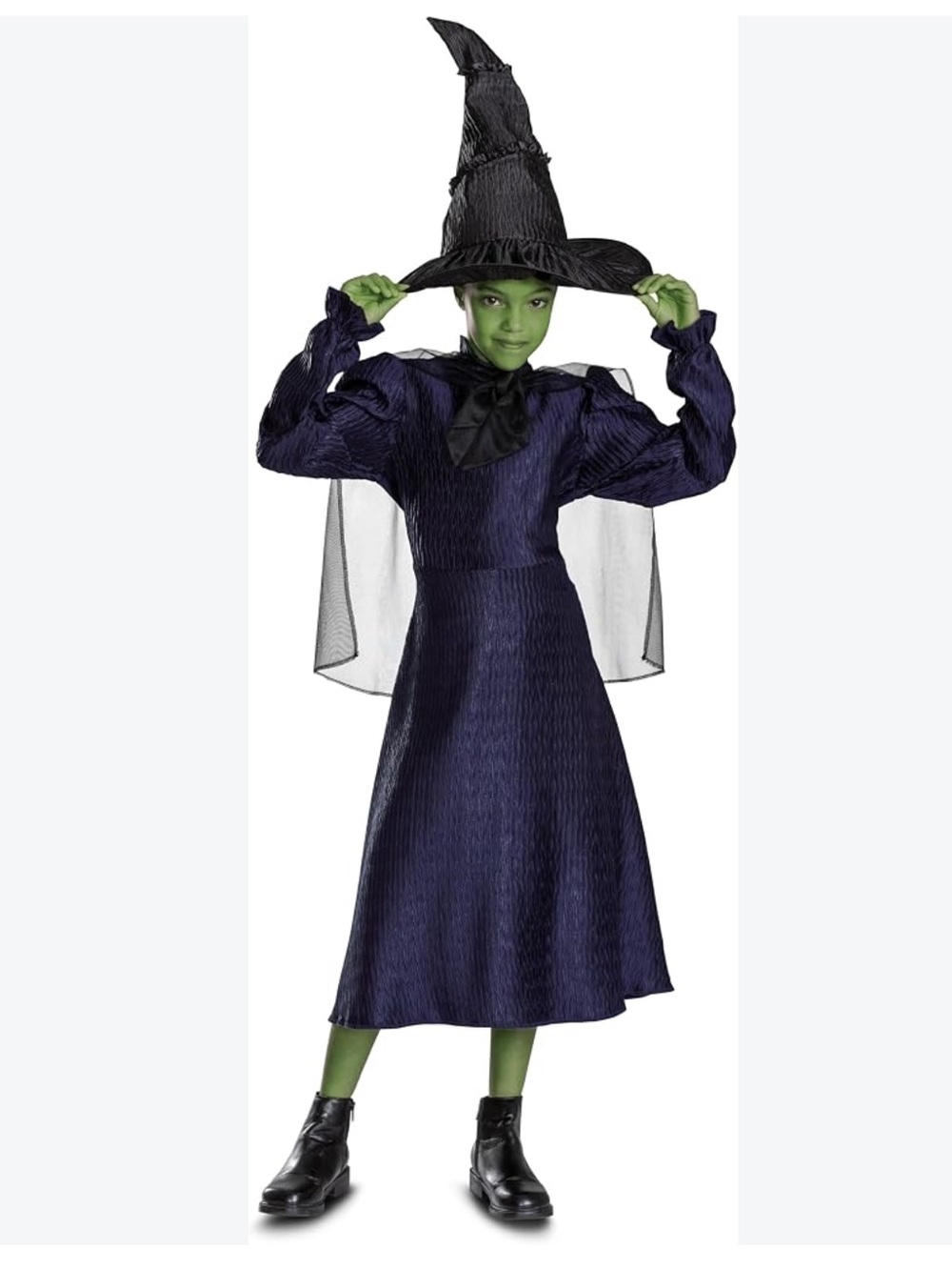 Disguise Wicked Elphaba Child Costume dress - Black & Green M 7-8 NEW Halloween